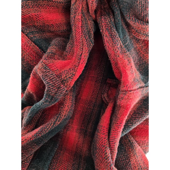 Field & Stream Men's Size‎ XXL Flannel Button Shirt Black Red Plaid VTG Heavy - Picture 4 of 7